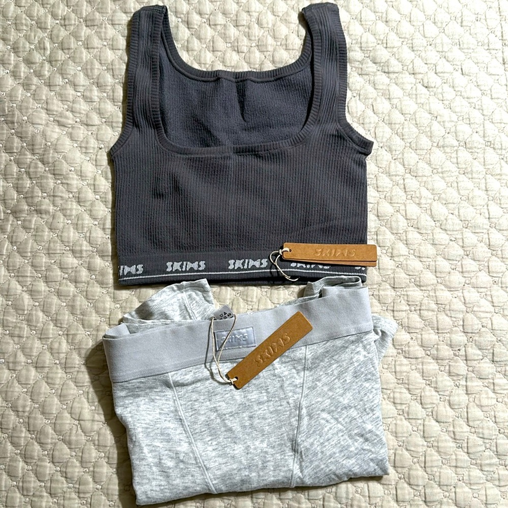 Seamless rib intimate bralette (XXS) and boyfriend boxers Xs